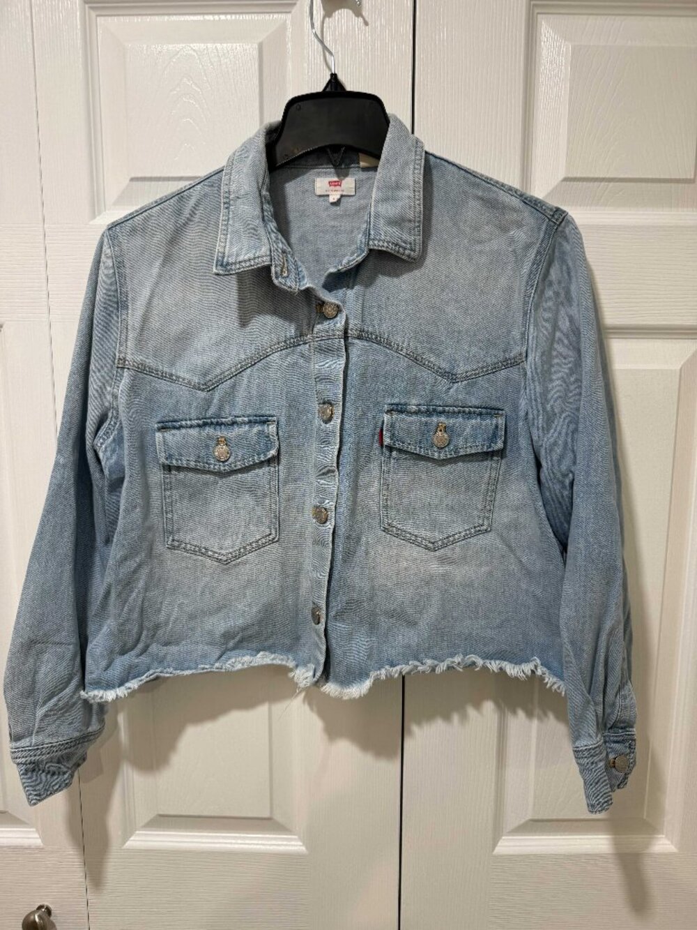 Levi’s Womens Addison Cropped Western Denim Shirt/Jacket Size M Medium